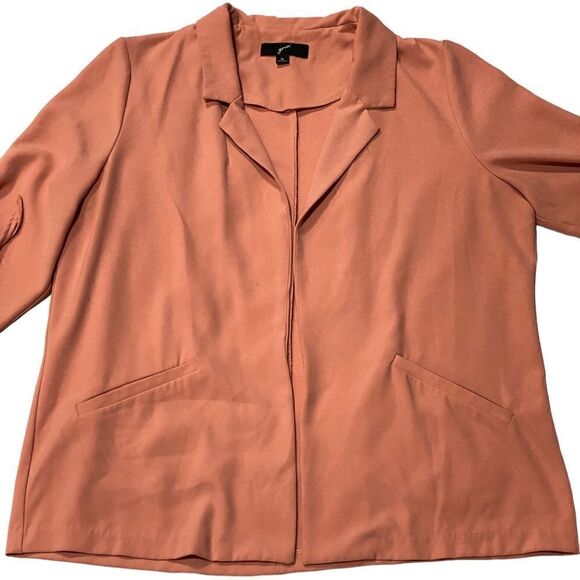 GNW Pink Open Front Knot Cuff 3/4 Sleeve Office Blazer - Picture 2 of 11